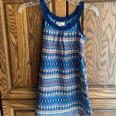 New With Tags Size Small Blue Printed Dress Lightweight Sun Dress Blue Cotton Lined Sundress, Cute Multicolor Cotton Mini Dress, Cute Blue Cotton Mini Dress, Boho Sundress, 40 Dress, Boho Floral Dress, Floral Sundress, 15 Dresses, Junior Dresses