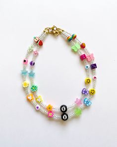 Trendy Handmade Birthday Necklaces, Funky Round Beads Jewelry As Gift, Funky Beaded Necklaces With Colorful Beads As Gift, Funky Round Beads Jewelry For Gifts, Rave Style Colorful Beads Jewelry For Festivals, Colorful Beads Rave Festival Jewelry, Rave Style Jewelry With Letter Beads As Gift, Rave Festival Jewelry With Colorful Beads, Colorful Beaded Rave Jewelry For Festivals