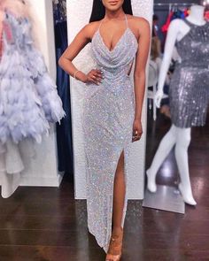 Night Long Dress, Gaun Fashion, Custom Prom Dress, Silver Mermaid, Sequin Prom Dresses, Grey Carpet, Canadian Tire, Hottest Fashion Trends