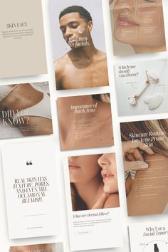 a collage of photos with different types of skin care products on them and the words,