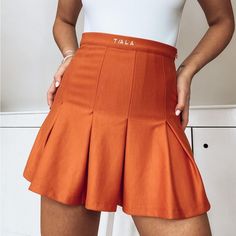 Wearetala Eco Friendly Skirt Made Out Of Recycled Material Brand New Never Worn Orange Pleated Skirt, Color Orange, Pleated Skirt, Womens Skirt, Eco Friendly, Brand New, Skirt, Orange, Women Shopping