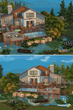 two views of the same house from different angles