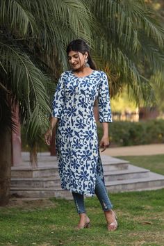 Order Bagru hand block printed pure cotton long kurti by whatsapp +918875877278