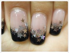 Stars Nails, Glitter French Manicure, Star Nail Art, Star Nails, Nail Art Inspiration, French Tip Nails, Manicure E Pedicure, Nail Polishes, French Manicure