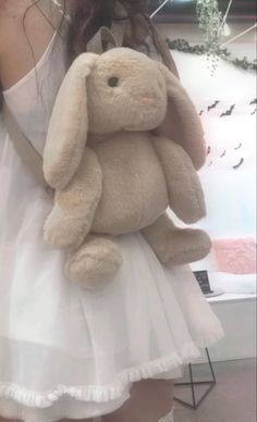 Pastel Plushies Aesthetic, Bunny Plushies Aesthetic, Plushie Backpack Aesthetic, Dolls Aesthetic Cute, Stuffie Backpack, Doll Fashion Aesthetic, Baby Doll Aesthetic Outfits, Doll Aesthetic Cute, Coquette Backpack