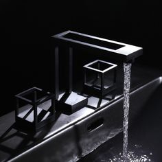 a faucet with water running out of it