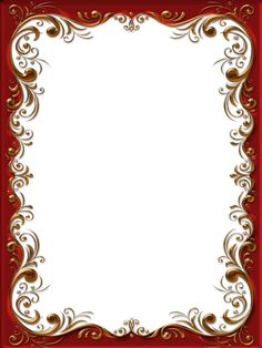 an ornate red frame with gold scrolls