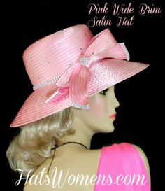 Choose Satin Hat Color Mother Of The Bride Hats, Pink Satin Dress, Satin Fashion, Couture Hats, Women Church, Elegant Hats, Kentucky Derby Hats, Cocktail Hat, Dress Hat