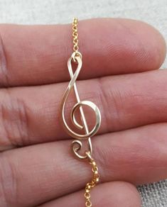 Treble Clef Necklace, Sterling Filled Wire, Treble Clef Jewelry, G Clef Necklace, Music Note Necklac Treble Clef Jewelry, Music Note Jewelry, Treble Clef Necklace, Delicate Diamond Necklace, Music Bracelet, Necklace Music, Music Note Necklace, Key Charm Necklace, Diamond Cross Necklace Gold