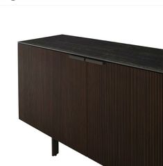 the sideboard is made from wood and metal