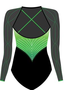 a woman's bodysuit with green lines on it