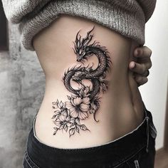 Brilliant Rib Tattoos For Women Tattoo Flash Dragon Tattoo For Women Ribcage, Dragon Ribcage Tattoo, Dragon Tattoo Ribcage, Side Tattoos Women Ribs Unique, Dragon Rib Tattoo Woman, Dragon Rib Tattoo, Side Stomach Tattoos Women, Embrace The Unknown, Rib Tattoos For Women