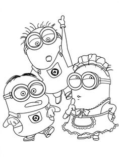 the minions from despicable me coloring pages with their friend minion and sister