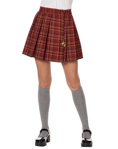 Complete your Harry Potter-inspired Halloween costume when you get this officially licensed Gryffindor Skirt! This plaid skirt features the iconic Gryffindor logo, serving as the perfect finishing touch to your incredible outfit. Officially licensed Includes: Skirt Material: Polyester, rayon Care: Spot clean Imported Note: Shirt, shoes, and accessories sold separately Harry Potter Gryffindor Outfits, Gryffindor Inspired Outfits, Harry Potter Skirt, Gryffindor Logo, Gray Skirt Outfit, Gryffindor Outfit, Home Halloween Costumes, Harry Potter Outfits, Harry Potter Gryffindor