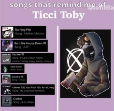 an article about the song that remind me of tici tobby, with pictures of various characters