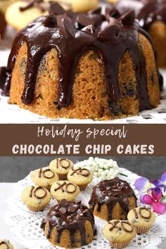 #chocolatecake #holidaycake #Minidesserts #cupcakes #Buttercreamfrosting This mini chocolate chip bundt cake is a classic, easy-to-make, super moist recipe; loaded with chocolate chips and topped with rich chocolate glaze is the best individual-sized treat for all chocolate lovers. I have also baked mini chocolate chip cupcakes with the same batter.