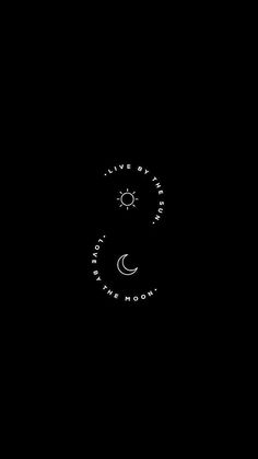 the sun and moon are seen in the dark night sky with words written on it