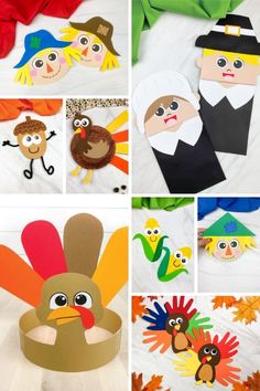 Thanksgiving crafts for kids Corn Paper Craft, Scarecrow Headband, Thanksgiving Preschool Crafts, Turkey Headband Craft, Craft Turkey, Printable Thanksgiving Crafts, Acorn Craft, Pilgrim Crafts, Turkey Headband