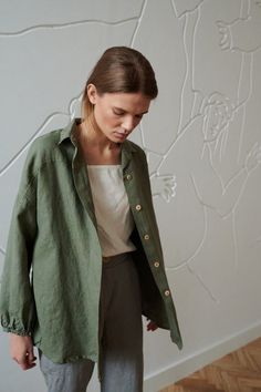 Linen Shirt Outfit Women, Women Linen Shirt, Loose Linen Shirt, Linen Shirt Women, Linen Shirt Outfit, Green Linen Shirt, Oversized Linen Shirt, Linen Shirts Women, White Linen Shirt