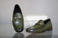 Stylish Green Crocodile Texture Leather Loafer Shoes on Storenvy Crocodile Pattern Round Toe Dress Shoes For Workwear, Crocodile Pattern Round Toe Dress Shoes For Work, Office Leather Shoes With Crocodile Pattern And Round Toe, Leather Dress Shoes With Crocodile Pattern For Work, Crocodile Pattern Leather Dress Shoes For Work, Office Dress Shoes With Crocodile Pattern And Slip-on Style, Office Slip-on Dress Shoes With Crocodile Pattern, Office Slip-on Leather Shoes With Crocodile Pattern, Office Leather Slip-on Shoes With Crocodile Pattern