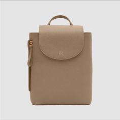 Brand New Classic Daily Backpack With Detachable Strap, Classic Leather Backpack With Detachable Strap For Daily Use, Classic Leather Backpack With Detachable Strap For Everyday, Everyday Taupe Bag With Smooth Grain, Taupe Smooth Grain Bag For Everyday Use, Elegant Beige Leather Backpack For Everyday, Elegant Everyday Beige Leather Backpack, Classic Crossbody Backpack For Everyday, Classic Everyday Crossbody Backpack