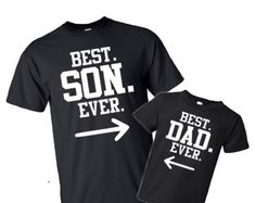 Father's Day - Matching shirt set - Father son - Dad son - Best dad ever - Best son ever - Matching shirts - Dad baby Matching Crew Neck T-shirt For Father's Day, Short Sleeve Graphic Print T-shirt For Family Events, Casual Cotton T-shirt For Family Events, Matching Family Graphic Print T-shirt, Black Tops With Graphic Print For Family Events, Cotton Tops With Graphic Print For Family Events, Cotton Graphic Print Top For Family Events, Black Cotton Tops For Family Events, Black Crew Neck T-shirt For Family Events