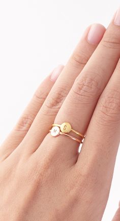 Sister Rings, Gold Minimalist Jewelry, Letter Ring, Initial Ring, Initial Jewelry, Gifts For Sister, Birthday Jewelry Gift, Gold Jewelry Fashion