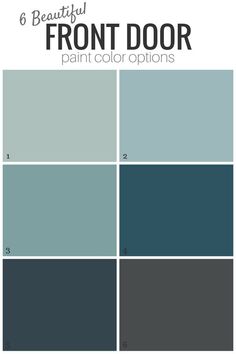 the front door color scheme is blue and gray, with text that reads 8 beautiful front door