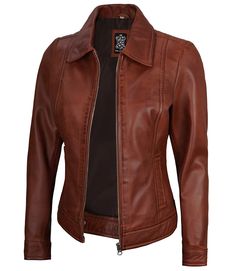 Cognac Leather Jacket For Women
Discover timeless sophistication with our Women’s Shirt Collar Cognac Leather Jacket, crafted from genuine lambskin leather. This jacket features a classic shirt collar and a warm cognac hue, offering a blend of elegant style and modern flair. The luxurious leather ensures durability and comfort, while the tailored fit enhances your silhouette. Ideal for adding a touch of refinement to both casual and formal outfits, this jacket is a versatile staple for any wardrobe. Elegant Formal Leather Jacket With Padded Collar, Elegant Long Sleeve Leather Jacket With Padded Collar, Classic Leather-lined Biker Jacket For Fall, Classic Fall Biker Jacket With Leather Lining, Classic Collared Leather Jacket For Business, Classic Biker Jacket With Padded Collar For Work, Fitted Leather Jacket With Lapel Collar For Fall, Classic Vintage Brown Leather Biker Jacket, Classic Leather-lined Biker Jacket For Business