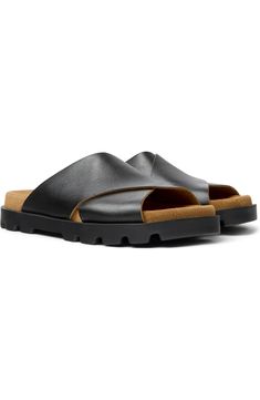 Camper Brutus Slide Sandal (Women) | Nordstrom Leather Slide Sandals, Leather Slides, Lug Sole, Sandal Women, Slide Sandals, Womens Sandals, Shoe Boots, Shoes Sneakers, Nordstrom