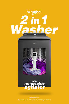 an advertisement for a new appliance with the words, 2 in 1 washer