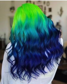 Blue And Green Hair, Hair Mascara, Hair Color Crazy, Beautiful Hair Color