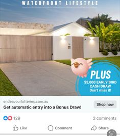 an email post for a real estate listing company, with the caption get automatic entry into a bonus draw