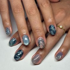 Artsy Gel Nails, Orb Nails, Omakase Nails, Gel Manicure Designs, Hippie Nails, Punk Nails, Hard Nails, Grunge Nails, Cute Gel Nails