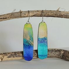 Hand Painted Drop Earrings/statement Earrings/paper Jewelry/ear Art - Etsy Unique Hand Painted Turquoise Earrings, Hand Painted Artsy Turquoise Earrings, Artsy Blue Earrings With Artistic Design, Artistic Hand-painted Blue Earrings, Artistic Turquoise Earrings With Ear Wire, Ear Art, Paint Drop, Paper Earrings, Paper Jewelry