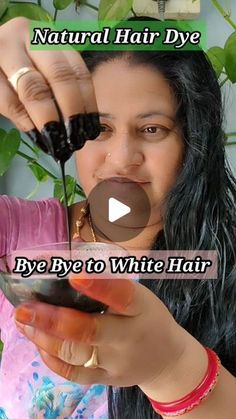 Home Remedy For White Hair, White Hair To Black Hair Naturally, Natural Hair Colour Ideas, Hair Pack Homemade, Natural Dyed Hair, Natural Hair Dye Ideas, Homemade Hair Color, White Hair Solution, Grey Hair Home Remedies