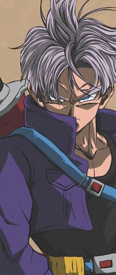 an anime character with grey hair and glasses holding a blue object in his right hand