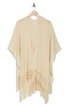 Fluttery fringe furthers the free-spirited flare of this cozy knit ruana that you'll love to layer. 44.5" length (one size) 100% acrylic Hand wash, line dry Imported Wispy Fringe, Ivory Pearl, Cozy Knit, Fringe Trim, Cozy Knits, Nine West, Suits You, Nordstrom Rack, Fashion Clothes Women