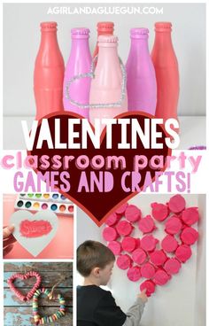 valentine's day classroom party games and crafts for kids to make with the kids