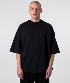 Oversized-Heavy-T-Shirt V3 Black-Florence-Black-EQVVS Oversized Shirt Outfit, 2025 Style, Tshirt Printing, Male Clothes