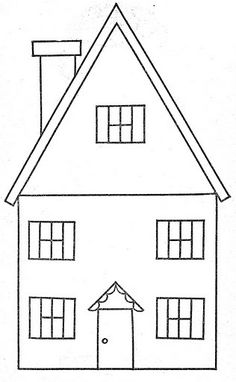 a drawing of a house with two windows