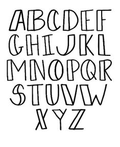 the alphabet is drawn in black ink on white paper, and it appears to be handwritten