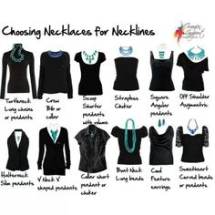 The right necklace style for necklines Types Of Clothing, Rocker Girl, Home Fashion, Every Girl