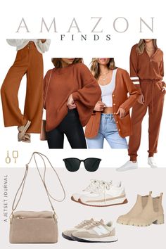 Dive into the vibrant colors of autumn with these fashion finds perfect for the season! Explore stylish high-waisted wide-leg pants paired with a cozy neutral cardigan or a basic tee for warmer days. Elevate your look with beige ankle boots and a chic crossbody bag. Don’t miss the cozy matching lounge set, ideal for relaxed days. Mix and match these pieces to create stunning cozy outfits that capture the essence of autumn fashion! Cute Fall Jackets, Neutral Cardigan, Jeans And Vans, Game Day Outfit, Perfect Game