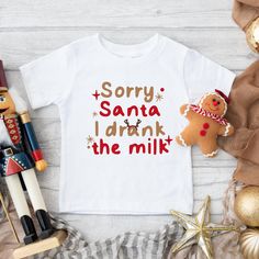 Désolé le père Noël j'ai bu le lait, body bébé premier Noël, grenouillère de Noël naturel drôle, cadeau de vacances Noël tenue bébé Impression de qualité supérieure aux États-Unis. COMMENT PASSER COMMANDE ----------------------- 1-) Vérifiez et examinez toutes les photos. 2-) Sélectionnez votre taille de T-shirt dans le menu déroulant. 3-) Choisissez la quantité que vous souhaitez. 4-) Cliquez sur AJOUTER AU PANIER. Et, vous pouvez revenir en arrière pour ajouter plus de produit pour les membres Milk Baby, First Christmas Baby, Outfit Holiday, Christmas Onesie, Baby Christmas Outfit, Foto Baby, Natural Christmas, Baby Milk, Baby T Shirts