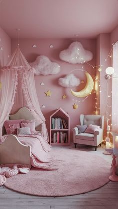 Pink Princess Toddler Room, Kid Room Ideas Girl, Toddler Pink Bedroom, Kids Room Design Girl, Princess Room Ideas Toddler, Girl Room Ideas Toddler, Pink Kids Bedroom Ideas, Princess Bedroom Ideas Toddler, Girls Pink Bedroom Ideas