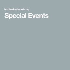 the words special events are written in white on a gray background with an image of a man