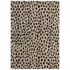 a black and white animal print rug