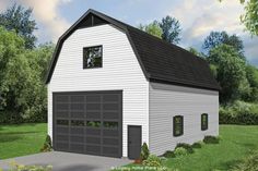 a two car garage is shown in this rendering