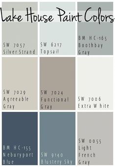 several shades of gray and white with the names of different colors in each color scheme